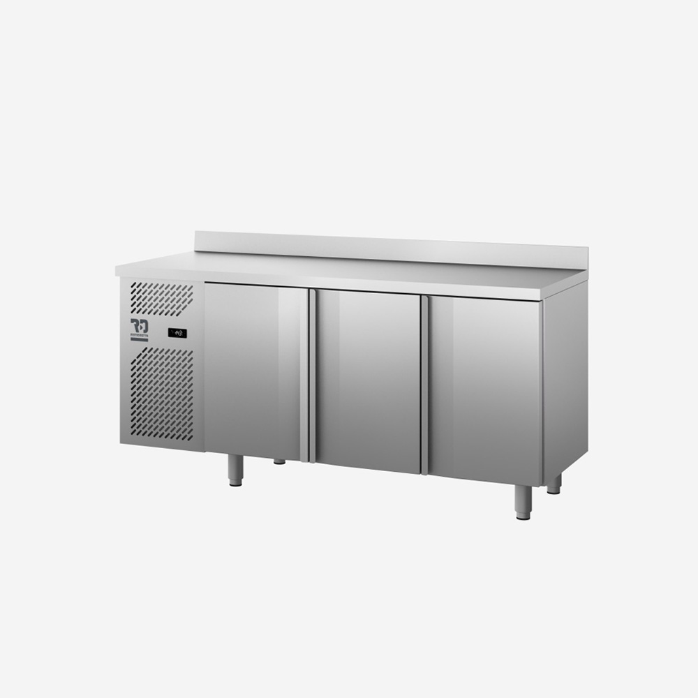 Ristodiretto Euronorm Piano Alzatina - Tavolo 3 Porte - Pasticceria Refrigerato Banco Congelatore Inox