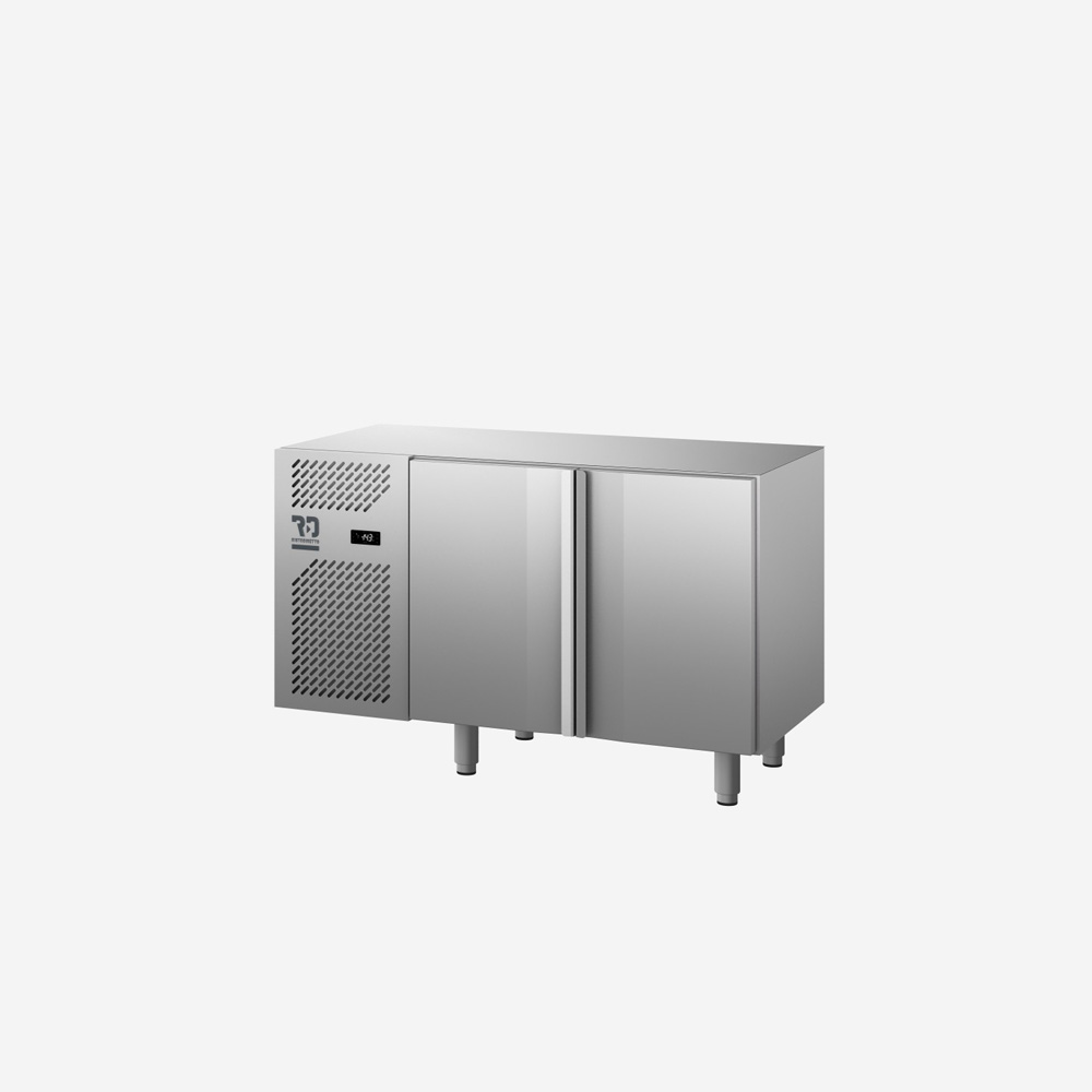 Ristodiretto Euronorm Senza Piano - Tavolo 2 Porte - Pasticceria Refrigerato Banco Congelatore Inox
