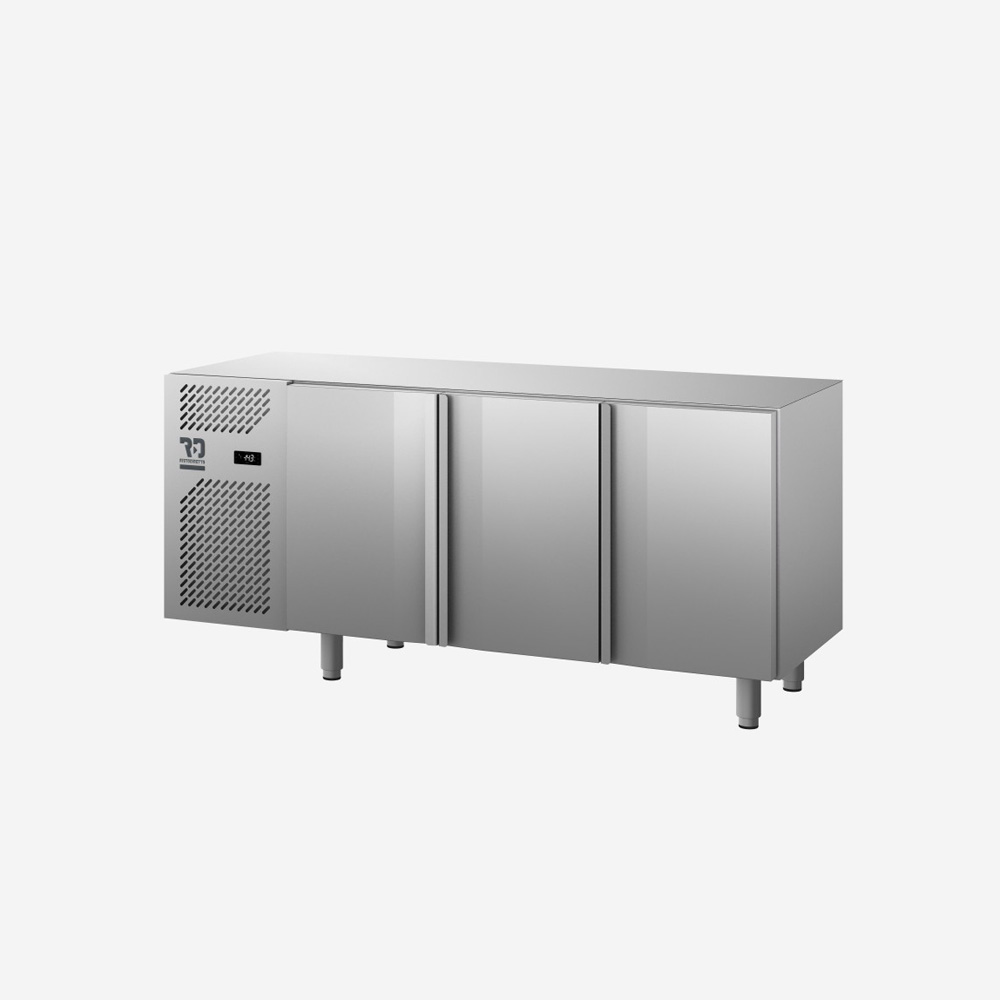 Ristodiretto Euronorm Senza Piano - Tavolo 3 Porte - Pasticceria Refrigerato Banco Congelatore Inox