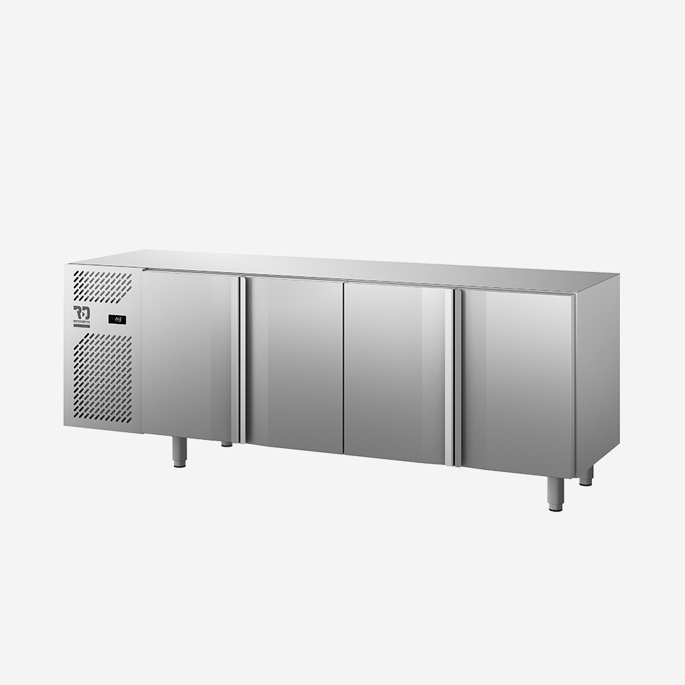Ristodiretto Euronorm Senza Piano - Tavolo 4 Porte - Pasticceria Refrigerato Banco Congelatore Inox