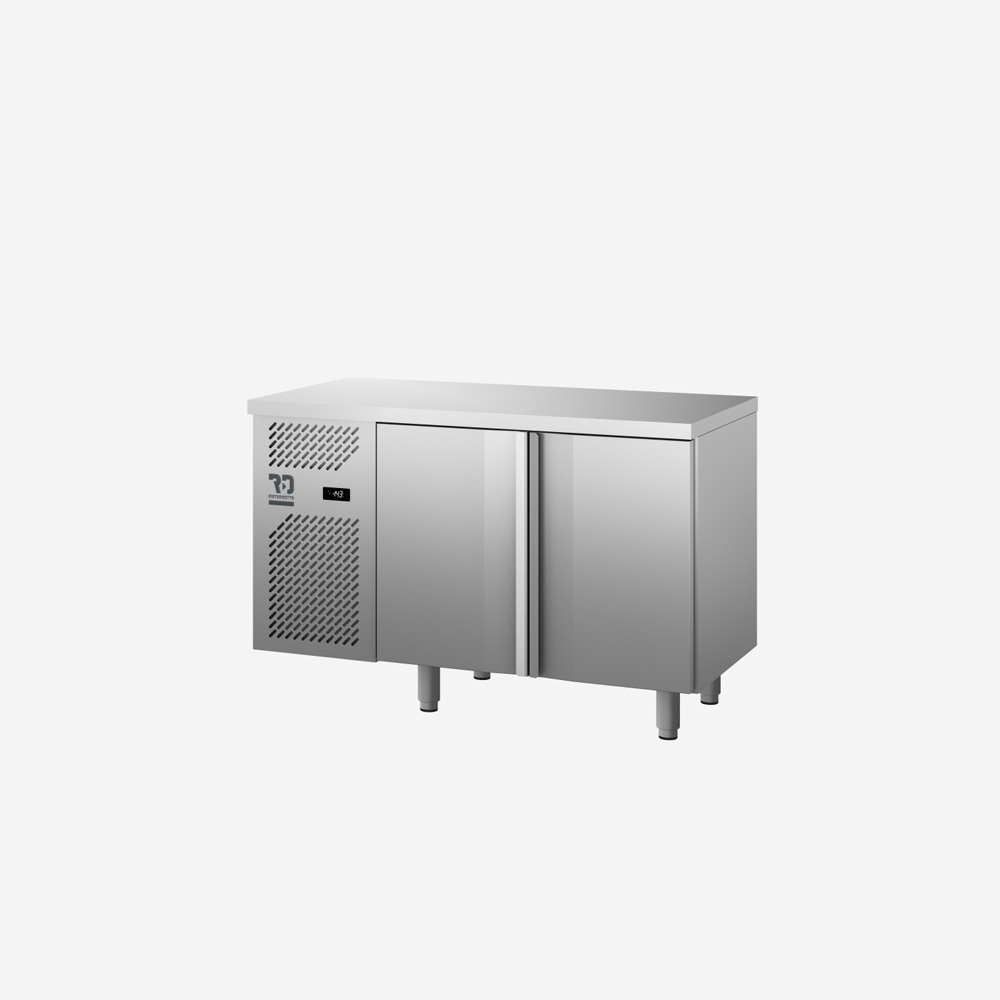 Ristodiretto Gastronorm Piano Liscio - Tavolo 2 Porte - Refrigerato Banco Congelatore Inox